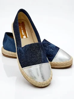 Espadryle Płaskie^Royalfashion Damskie espadryle a'la jeansowe Anerta Ecru