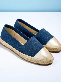 Espadryle Płaskie^Royalfashion Damskie espadryle a'la jeansowe Anerta Granatowy