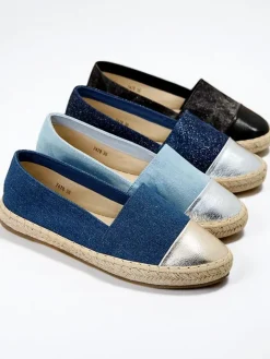Espadryle Płaskie^Royalfashion Damskie espadryle a'la jeansowe Anerta Granatowy