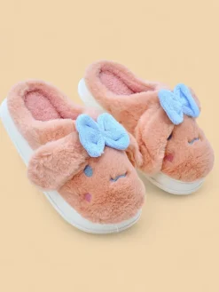 Kapcie^Royalfashion Damskie futrzane kapcie z kokardką Savos różowy