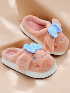 Kapcie^Royalfashion Damskie futrzane kapcie z kokardką Savos różowy