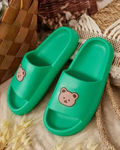 Klapki Basenowe|Klapki Płaskie^Royalfashion Damskie gumowe klapki Mabynn zielony