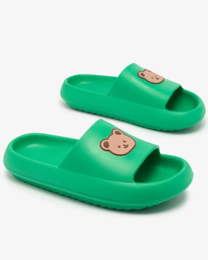 Klapki Basenowe|Klapki Płaskie^Royalfashion Damskie gumowe klapki Mabynn zielony