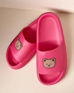 Klapki Basenowe|Klapki Płaskie^Royalfashion Damskie gumowe klapki Mabynn Fuksjowy