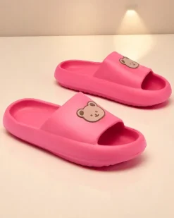 Klapki Basenowe|Klapki Płaskie^Royalfashion Damskie gumowe klapki Mabynn Fuksjowy