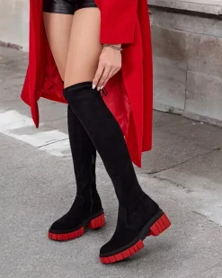 Kozaki Na Płaskim Obcasie|Kozaki Z Ociepleniem^Royalfashion Damskie kozaki za kolano Staroll