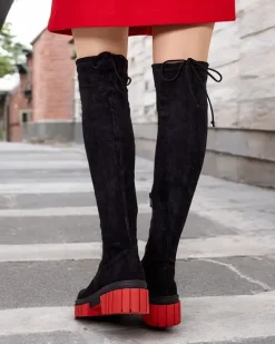 Kozaki Na Płaskim Obcasie|Kozaki Z Ociepleniem^Royalfashion Damskie kozaki za kolano Staroll