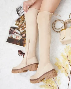 Kozaki Na Płaskim Obcasie|Kozaki Z Ociepleniem^Royalfashion Damskie kozaki za kolano Staroll