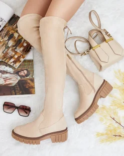 Kozaki Na Płaskim Obcasie|Kozaki Z Ociepleniem^Royalfashion Damskie kozaki za kolano Staroll