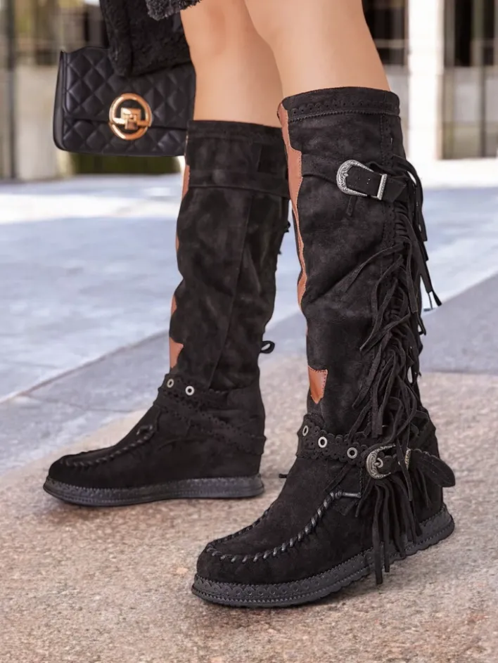 Kozaki Na Obcasie|Kozaki Z Ociepleniem^Royalfashion Damskie kozaki na koturnie Geroses