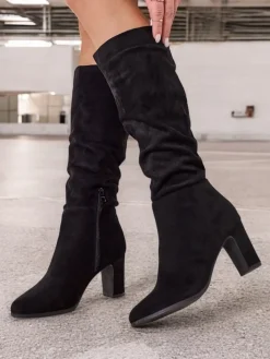 Kozaki Na Obcasie|Kozaki Bez Ocieplenia^Royalfashion Damskie kozaki Veriozo czarny