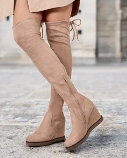 Kozaki Na Obcasie|Kozaki Za Kolano^Royalfashion Damskie kozaki za kolano Romino jasny brązowy