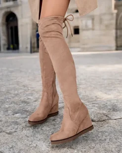 Kozaki Na Obcasie|Kozaki Za Kolano^Royalfashion Damskie kozaki za kolano Romino jasny brązowy