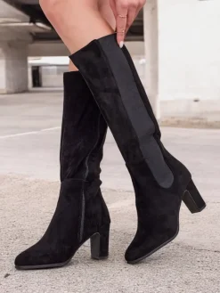 Kozaki Na Obcasie|Kozaki Bez Ocieplenia^Royalfashion Damskie kozaki do kolana Wrioloc jasny brązowy