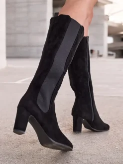 Kozaki Na Obcasie|Kozaki Bez Ocieplenia^Royalfashion Damskie kozaki do kolana Wrioloc jasny brązowy