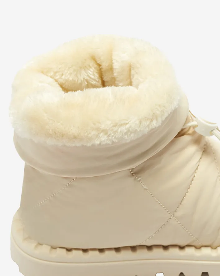 Śniegowce^Royalfashion Damskie owe pikowane buty a'la śniegowce na płaskiej podeszwie Ferri krem