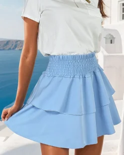 Krótkie Spodenki|Spódnice^Royalfashion Damskie krótkie spodenki a'la spódniczka Ecru