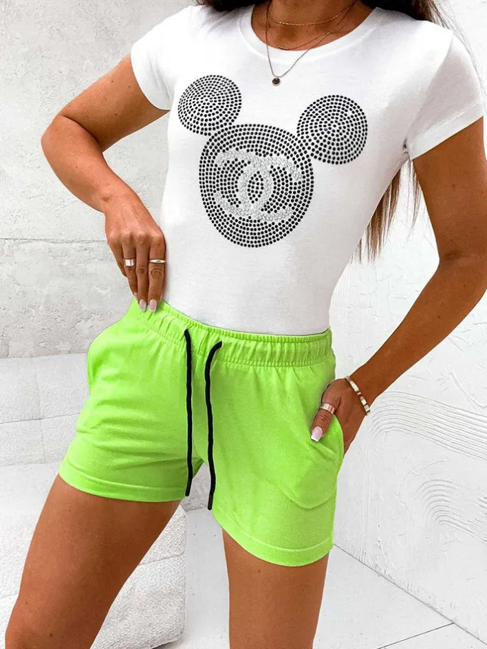 Szorty|Krótkie Spodenki^Royalfashion Damskie krótkie spodenki tkaninowe zielony