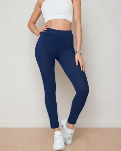 Legginsy / Tregginsy^Royalfashion Damskie legginsy Granatowy