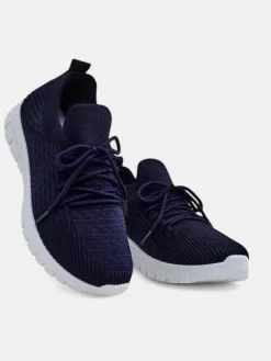 Bieganie, Ćwiczenia I Trening^Royalfashion Damskie materiałowe buty sportowe Orycyss Granatowy