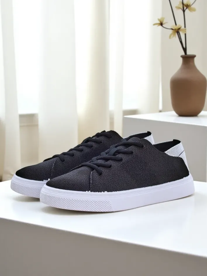 Bieganie, Ćwiczenia I Trening^Royalfashion Damskie materiałowe buty sportowe Esellaf czarny