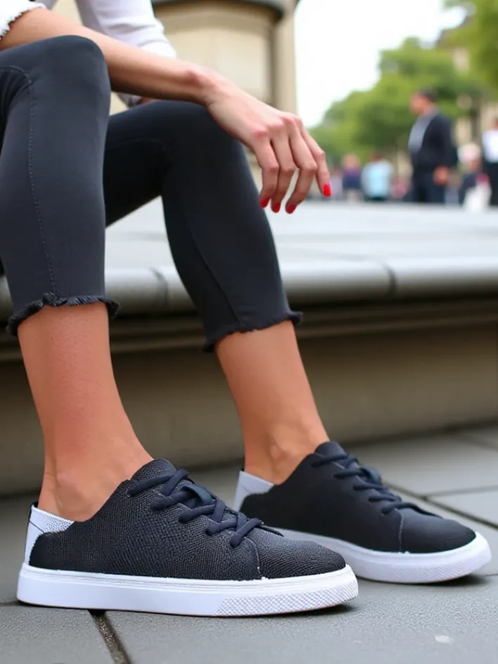 Bieganie, Ćwiczenia I Trening^Royalfashion Damskie materiałowe buty sportowe Esellaf czarny