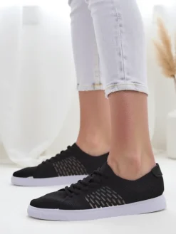 Bieganie, Ćwiczenia I Trening^Royalfashion Damskie materiałowe buty sportowe Norbiese czarny