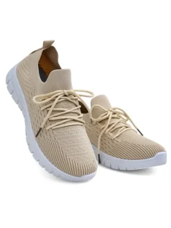 Bieganie, Ćwiczenia I Trening^Royalfashion Damskie materiałowe buty sportowe Orycyss beżowy