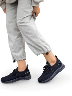 Bieganie, Ćwiczenia I Trening^Royalfashion Damskie materiałowe buty sportowe Rinsel Granatowy