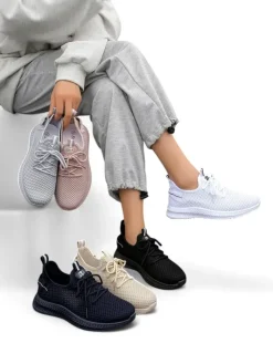 Bieganie, Ćwiczenia I Trening^Royalfashion Damskie materiałowe buty sportowe Rinsel Granatowy