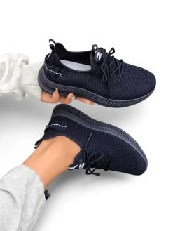 Bieganie, Ćwiczenia I Trening^Royalfashion Damskie materiałowe buty sportowe Rinsel Granatowy