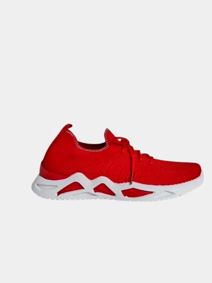 Bieganie, Ćwiczenia I Trening^Royalfashion Damskie materiałowe buty sportowe Rinsel czerwony