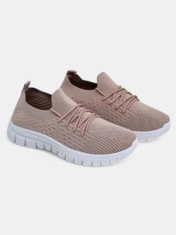 Bieganie, Ćwiczenia I Trening^Royalfashion Damskie materiałowe buty sportowe Orycyss różowy