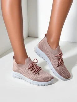 Bieganie, Ćwiczenia I Trening^Royalfashion Damskie materiałowe buty sportowe Orycyss różowy