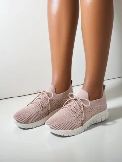 Bieganie, Ćwiczenia I Trening^Royalfashion Damskie materiałowe buty sportowe Orycyss różowy