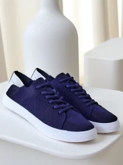 Bieganie, Ćwiczenia I Trening^Royalfashion Damskie materiałowe buty sportowe Esellaf Granatowy