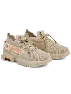 Bieganie, Ćwiczenia I Trening^Royalfashion Damskie materiałowe buty sportowe Selaffa beżowy