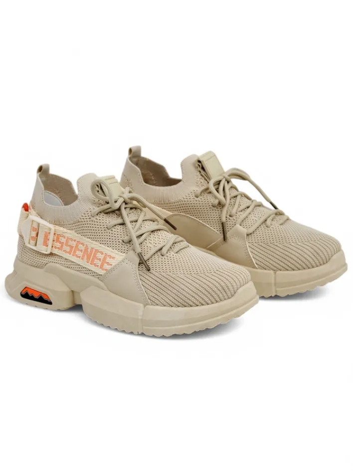 Bieganie, Ćwiczenia I Trening^Royalfashion Damskie materiałowe buty sportowe Selaffa beżowy