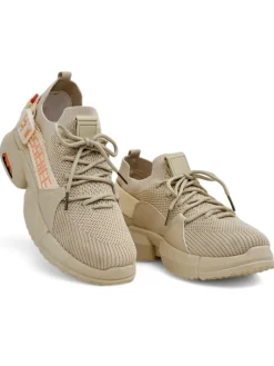 Bieganie, Ćwiczenia I Trening^Royalfashion Damskie materiałowe buty sportowe Selaffa beżowy