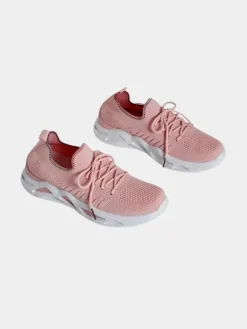 Bieganie, Ćwiczenia I Trening^Royalfashion Damskie materiałowe buty sportowe Rinsel różowy