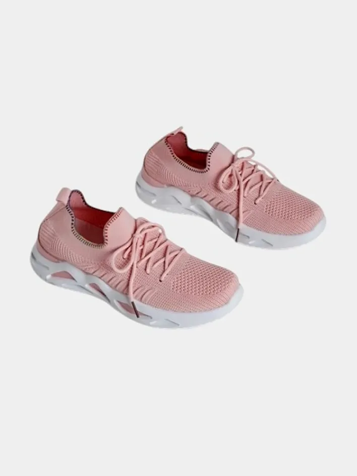 Bieganie, Ćwiczenia I Trening^Royalfashion Damskie materiałowe buty sportowe Rinsel różowy