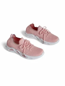 Bieganie, Ćwiczenia I Trening^Royalfashion Damskie materiałowe buty sportowe Rinsel różowy