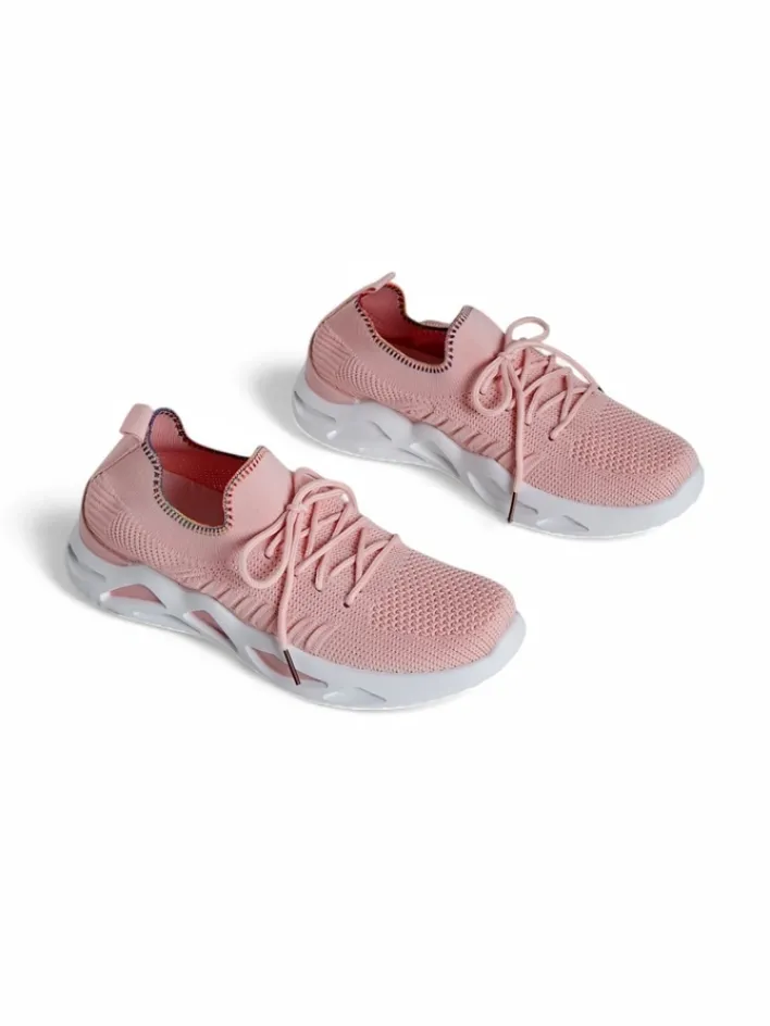 Bieganie, Ćwiczenia I Trening^Royalfashion Damskie materiałowe buty sportowe Rinsel różowy