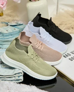 Bieganie, Ćwiczenia I Trening^Royalfashion Damskie materiałowe buty sportowe Vobullo różowy