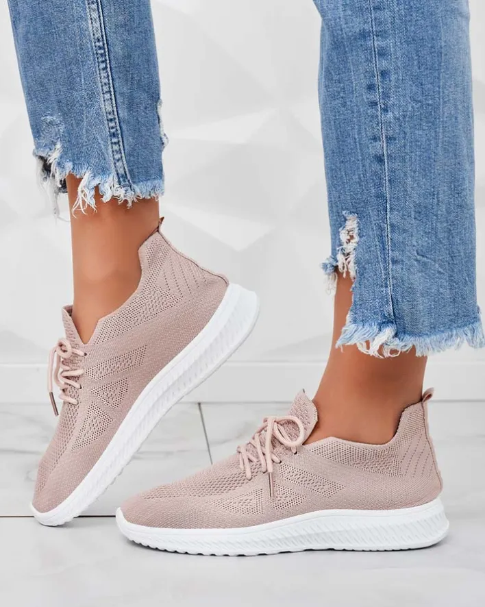 Bieganie, Ćwiczenia I Trening^Royalfashion Damskie materiałowe buty sportowe Vobullo różowy