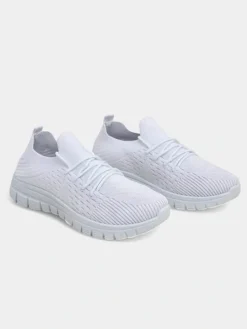 Bieganie, Ćwiczenia I Trening^Royalfashion Damskie materiałowe buty sportowe Orycyss biały