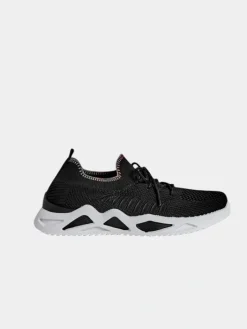 Bieganie, Ćwiczenia I Trening^Royalfashion Damskie materiałowe buty sportowe Rinsel czarny