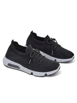 Bieganie, Ćwiczenia I Trening^Royalfashion Damskie materiałowe buty sportowe Rinses czarny