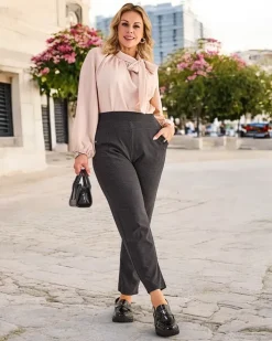 Legginsy / Tregginsy|Plus Size^Royalfashion Damskie ocieplane tregginsy w kropki PLUS SIZE czarny