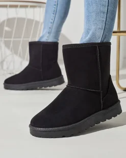 Śniegowce^Royalfashion Damskie ocieplane eko-zamszowe buty a'la śniegowce w m kolorze Xetik czarny